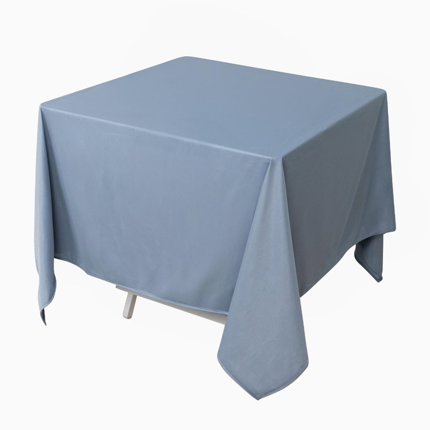70" Dusty Blue Scuba Wrinkle Free Square Tablecloth, Scuba Polyester Tablecloth