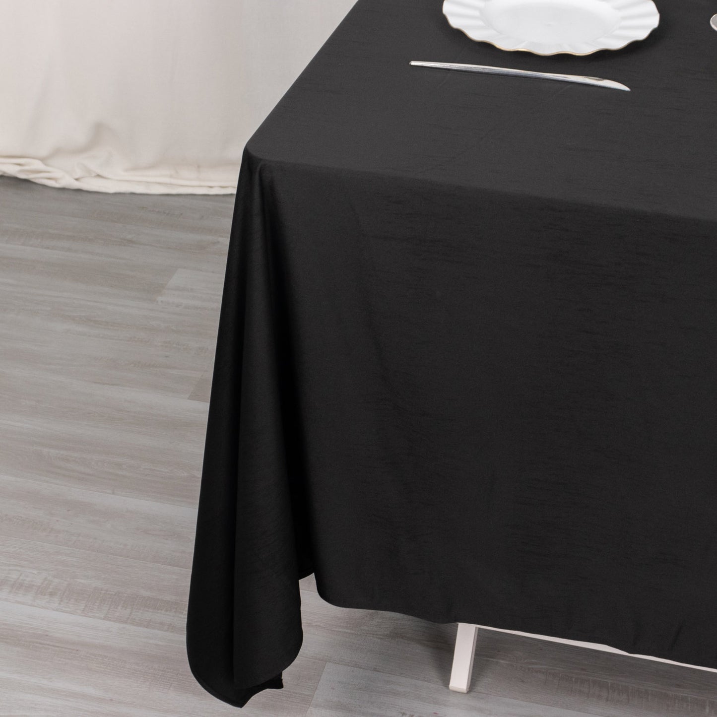 70" Black Scuba Wrinkle Free Square Tablecloth, Scuba Polyester Tablecloth