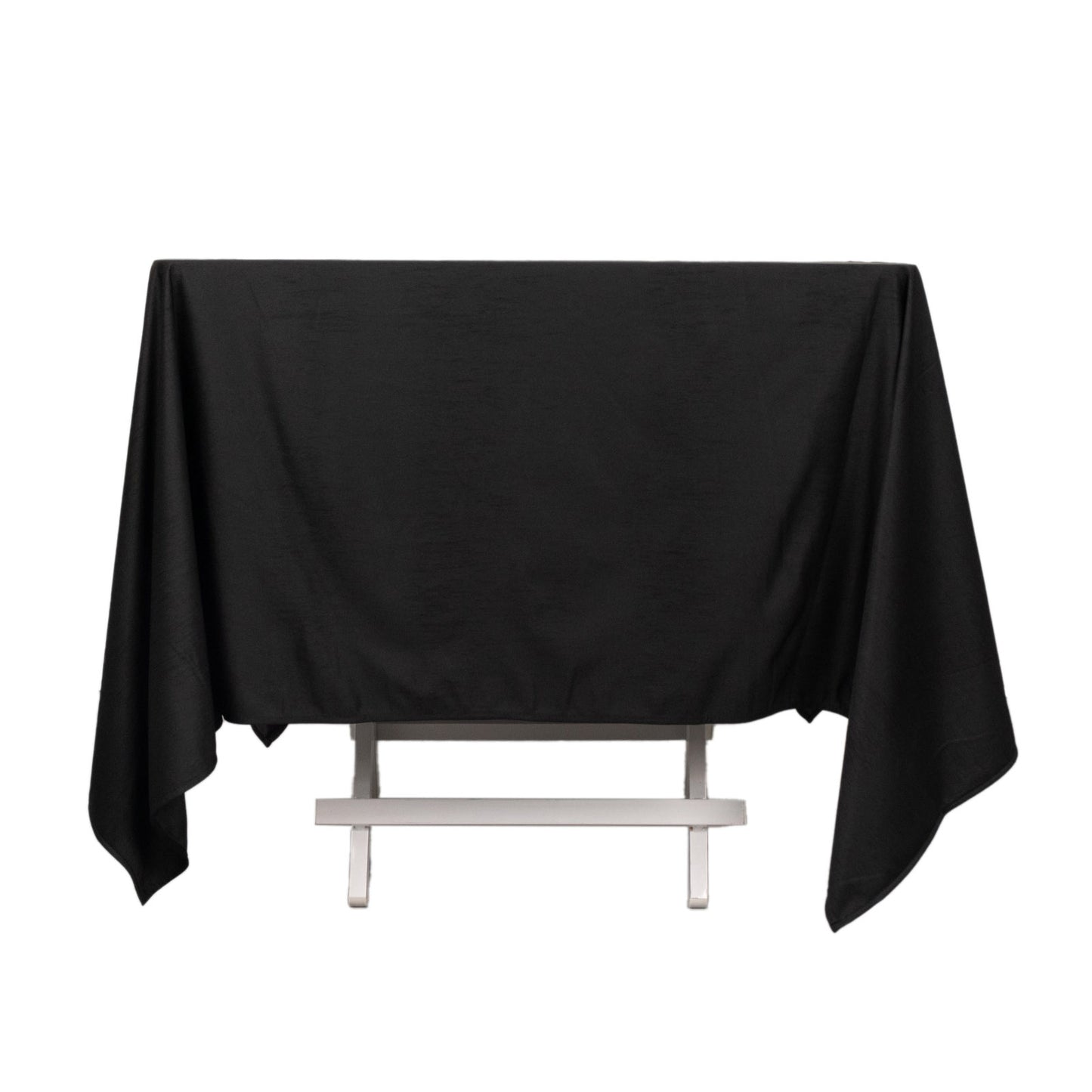 70" Black Scuba Wrinkle Free Square Tablecloth, Scuba Polyester Tablecloth
