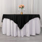 70" Black Scuba Wrinkle Free Square Table Overlay, Scuba Polyester Table Topper