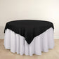 70" Black Scuba Wrinkle Free Square Table Overlay, Scuba Polyester Table Topper