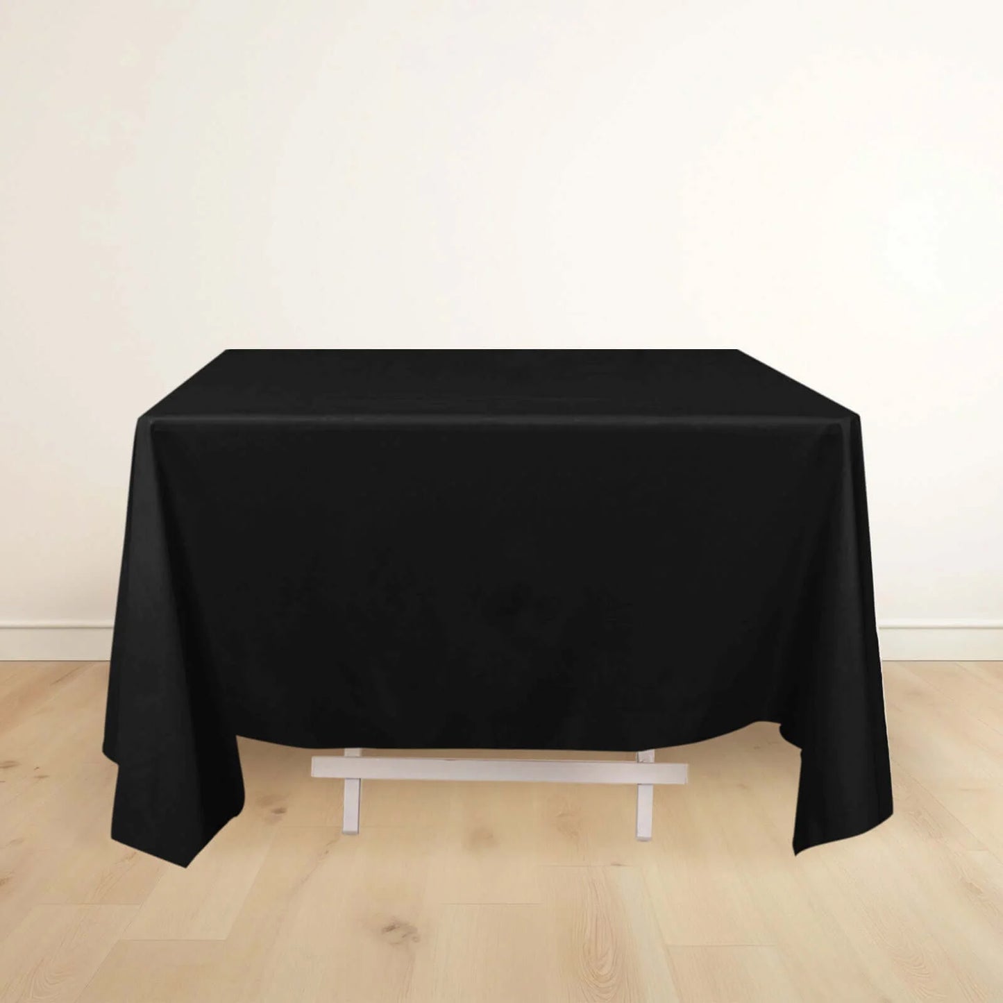 70" Black Scuba Wrinkle Free Square Tablecloth, Scuba Polyester Tablecloth