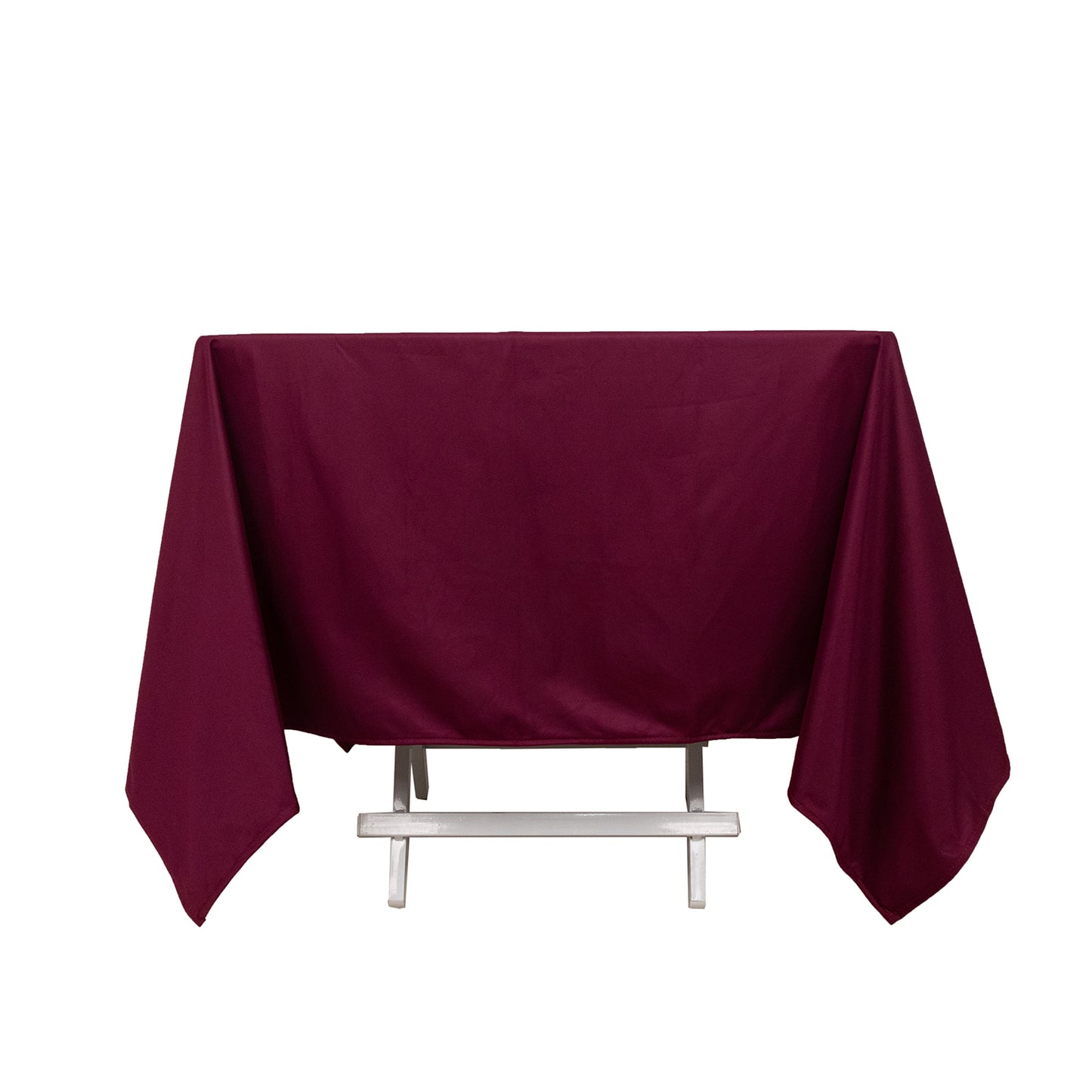 70" Burgundy Scuba Wrinkle Free Square Tablecloth, Scuba Polyester Tablecloth