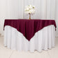 70" Burgundy Scuba Wrinkle Free Square Table Overlay, Scuba Polyester Table Topper