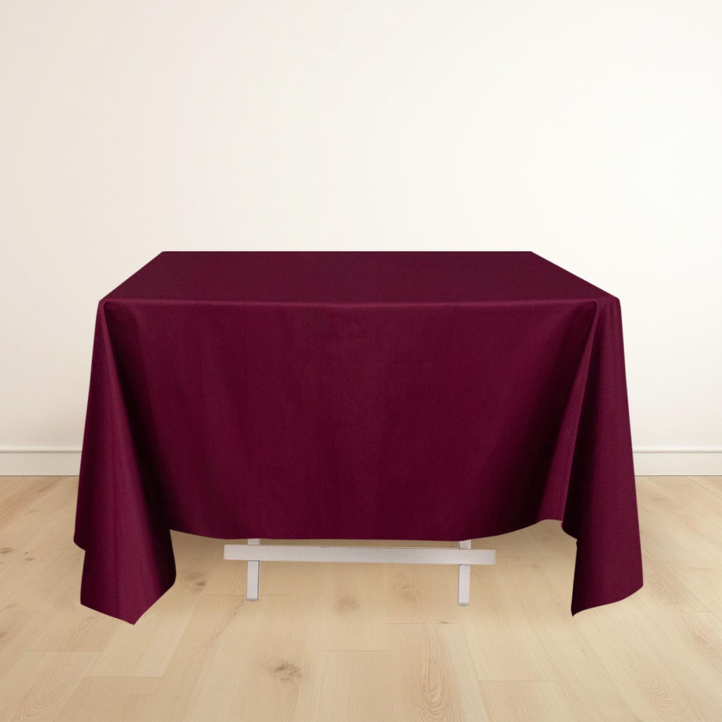 70" Burgundy Scuba Wrinkle Free Square Tablecloth, Scuba Polyester Tablecloth