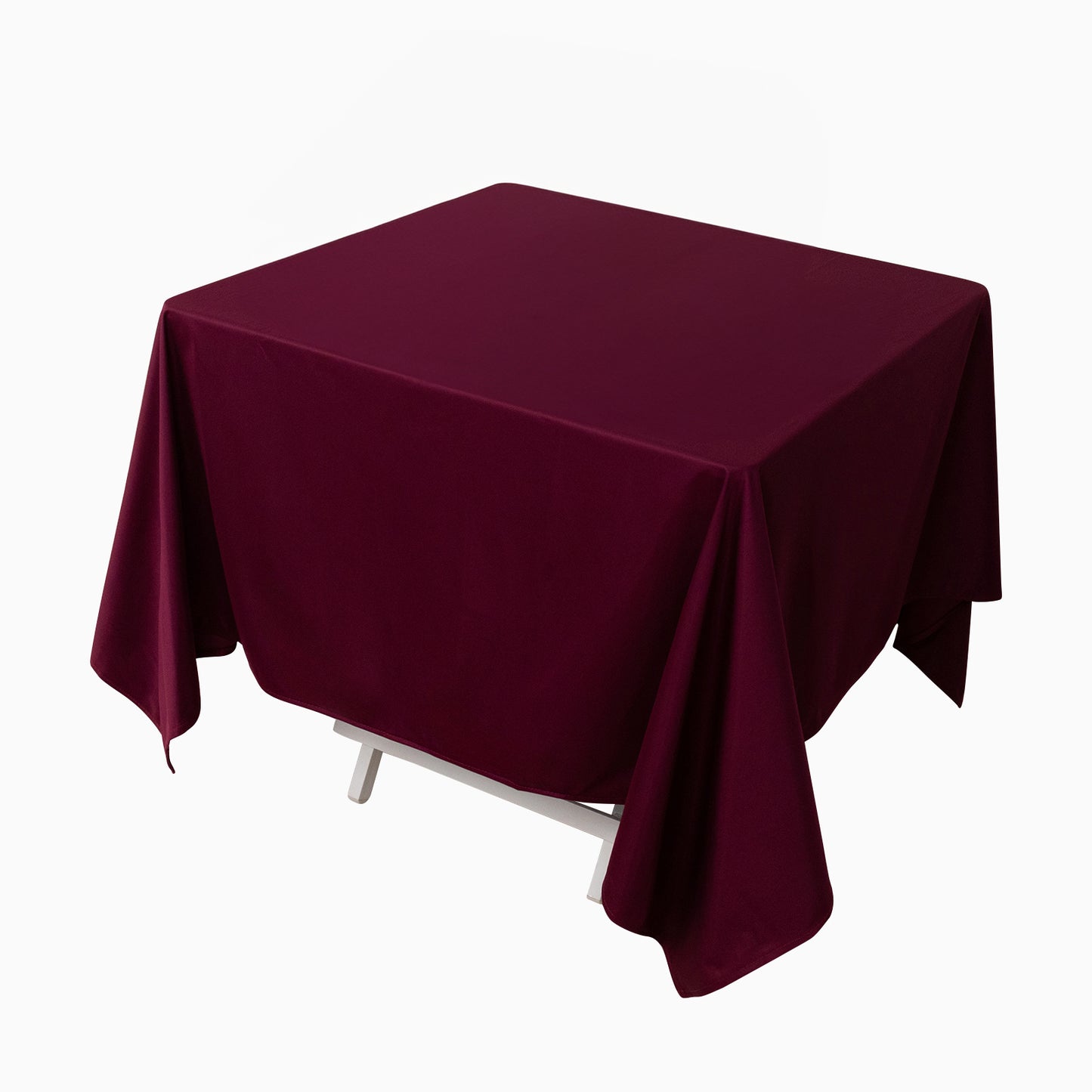 70" Burgundy Scuba Wrinkle Free Square Tablecloth, Scuba Polyester Tablecloth