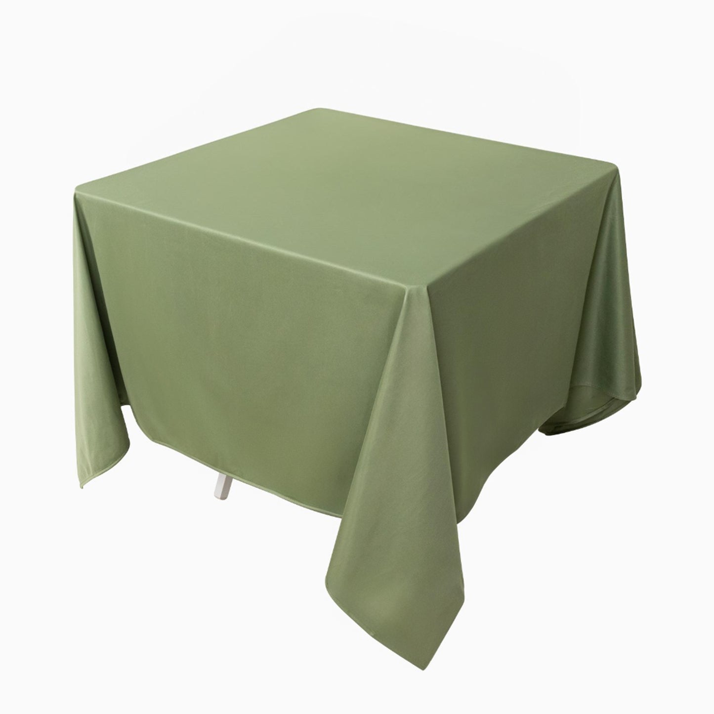 70" Dusty Sage Green Scuba Wrinkle Free Square Tablecloth, Scuba Polyester Tablecloth