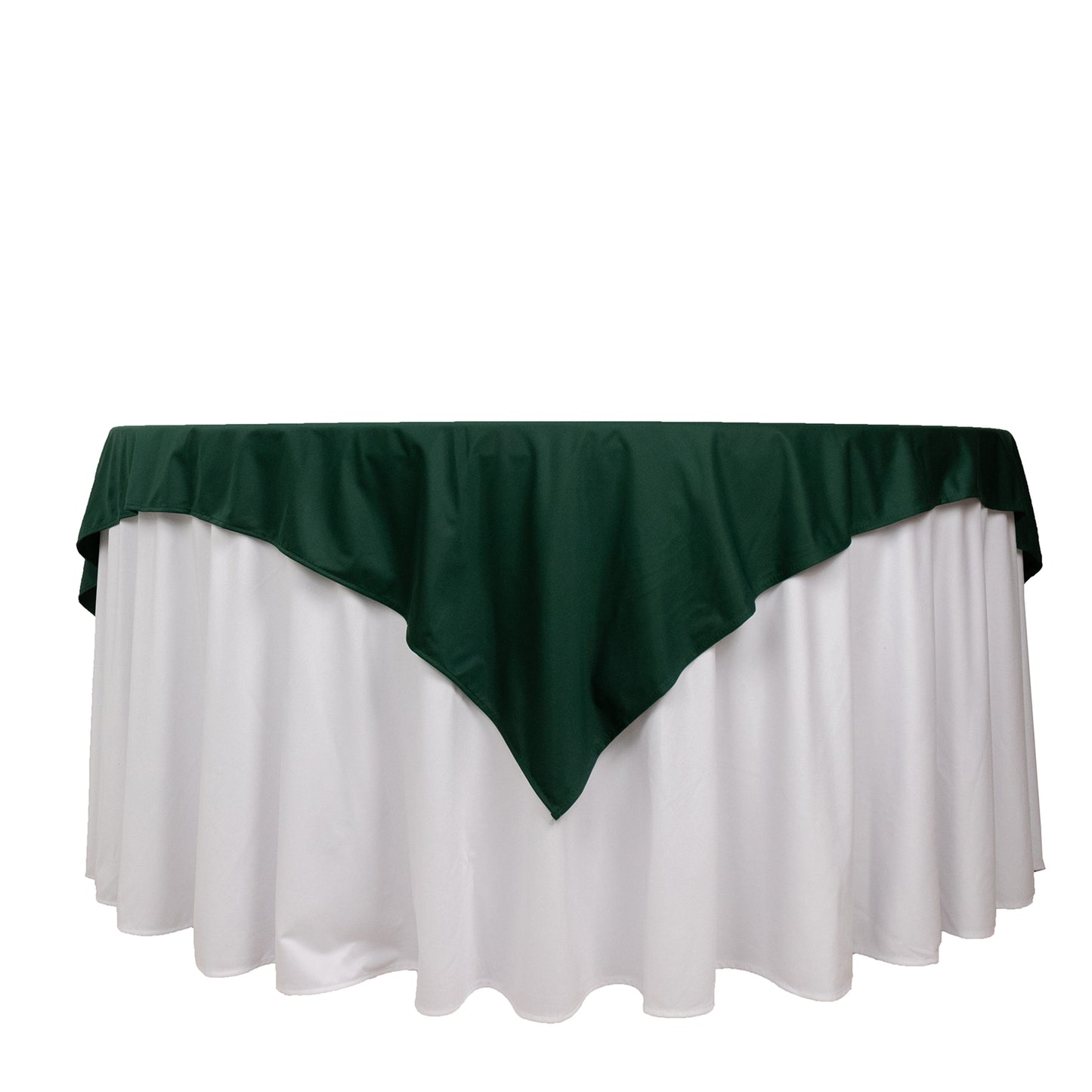 70" Hunter Emerald Green Premium Scuba Wrinkle Free Square Table Overlay, Scuba Polyester Table Topper