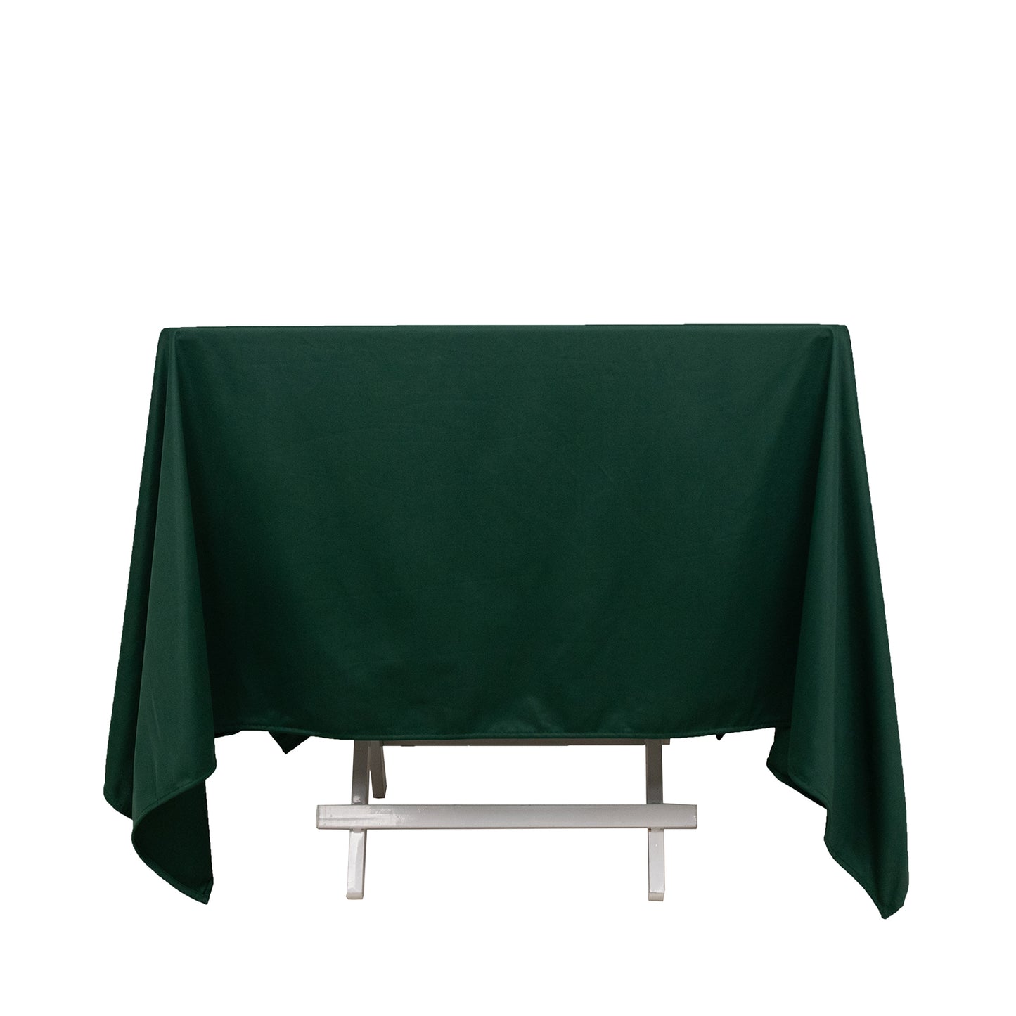 70" Hunter Emerald Green Premium Scuba Wrinkle Free Square Tablecloth, Scuba Polyester Tablecloth