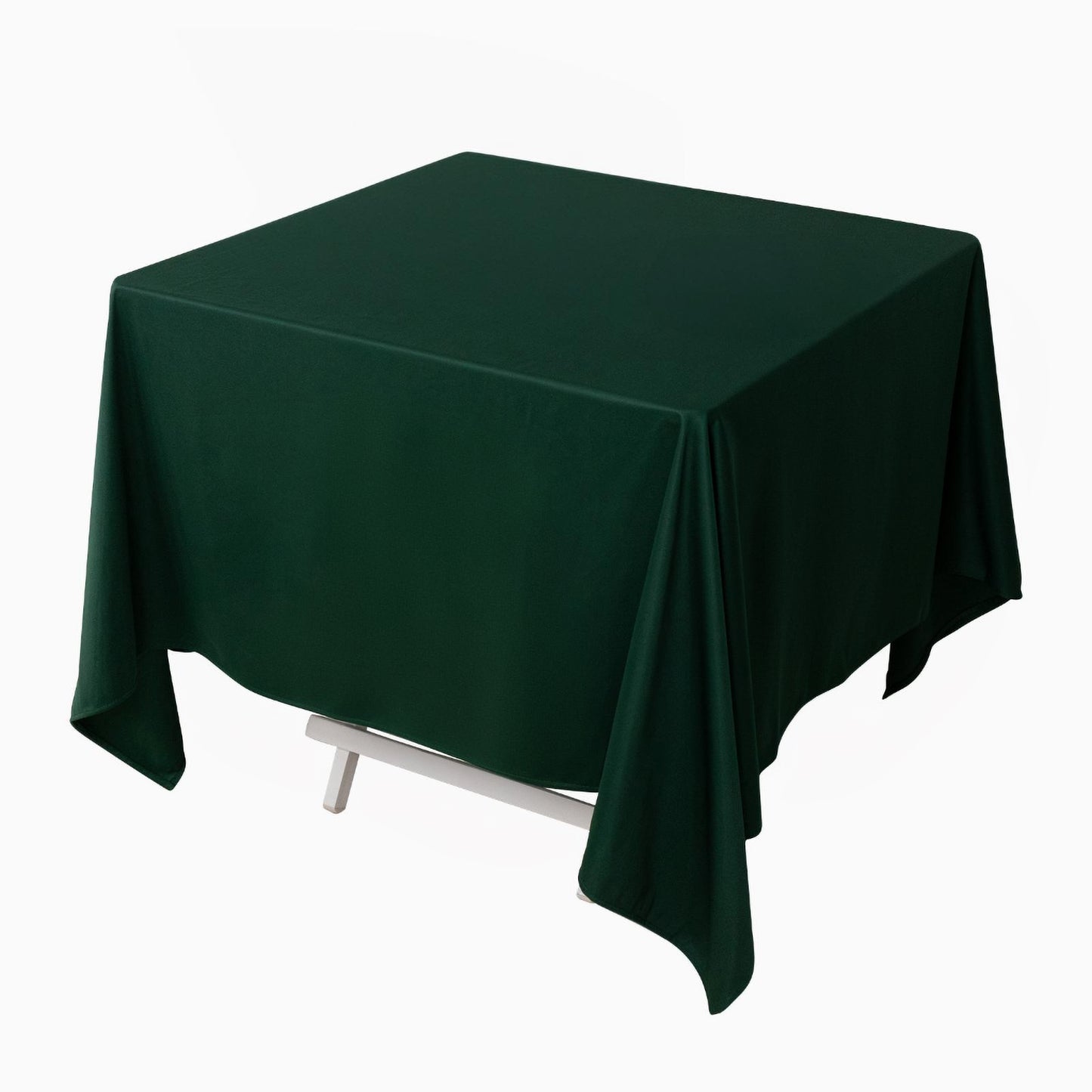 70" Hunter Emerald Green Scuba Wrinkle Free Square Tablecloth, Scuba Polyester Tablecloth