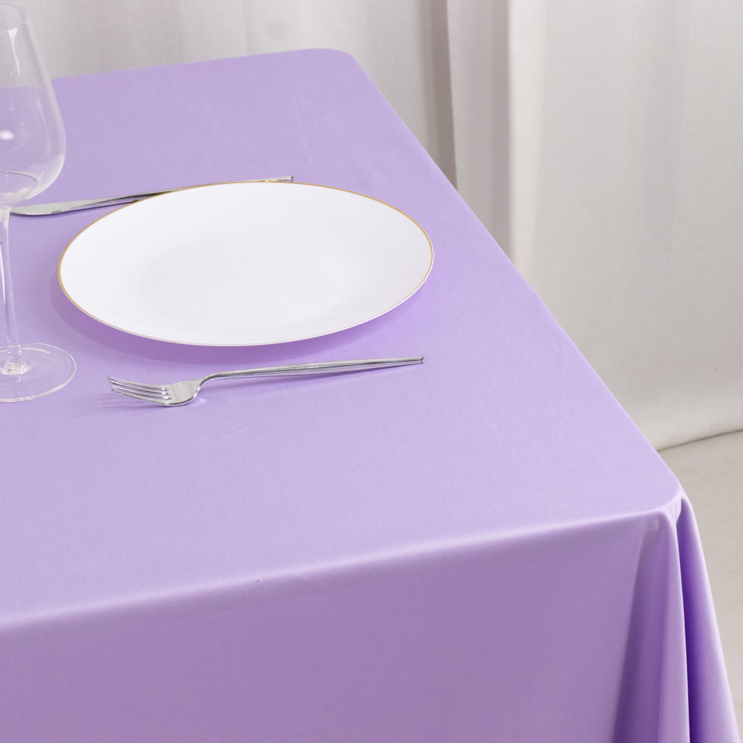 70" Lavender Scuba Wrinkle Free Square Tablecloth, Lilac Scuba Polyester Tablecloth