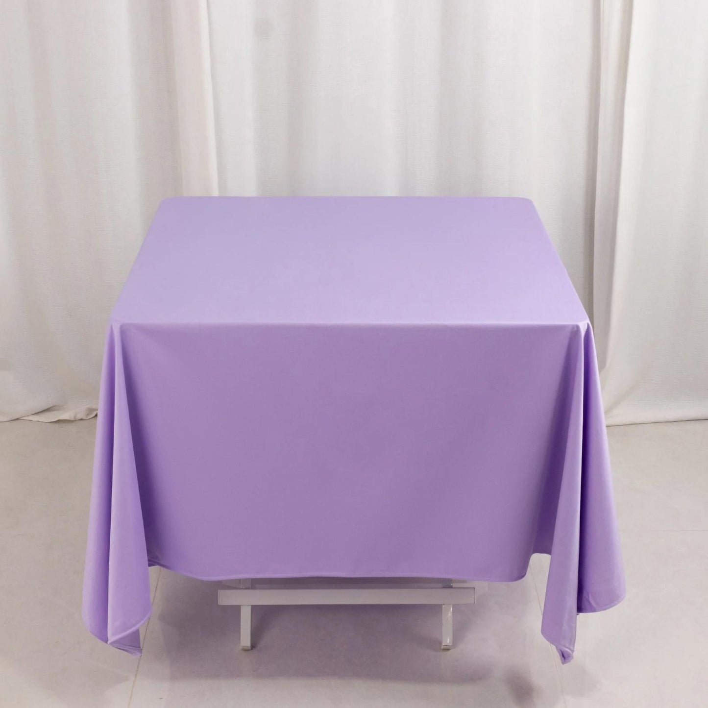 70" Lavender Scuba Wrinkle Free Square Tablecloth, Lilac Scuba Polyester Tablecloth