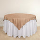 70" Nude Scuba Wrinkle Free Square Table Overlay, Scuba Polyester Table Topper