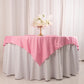 70" Pink Scuba Wrinkle Free Square Table Overlay, Scuba Polyester Table Topper