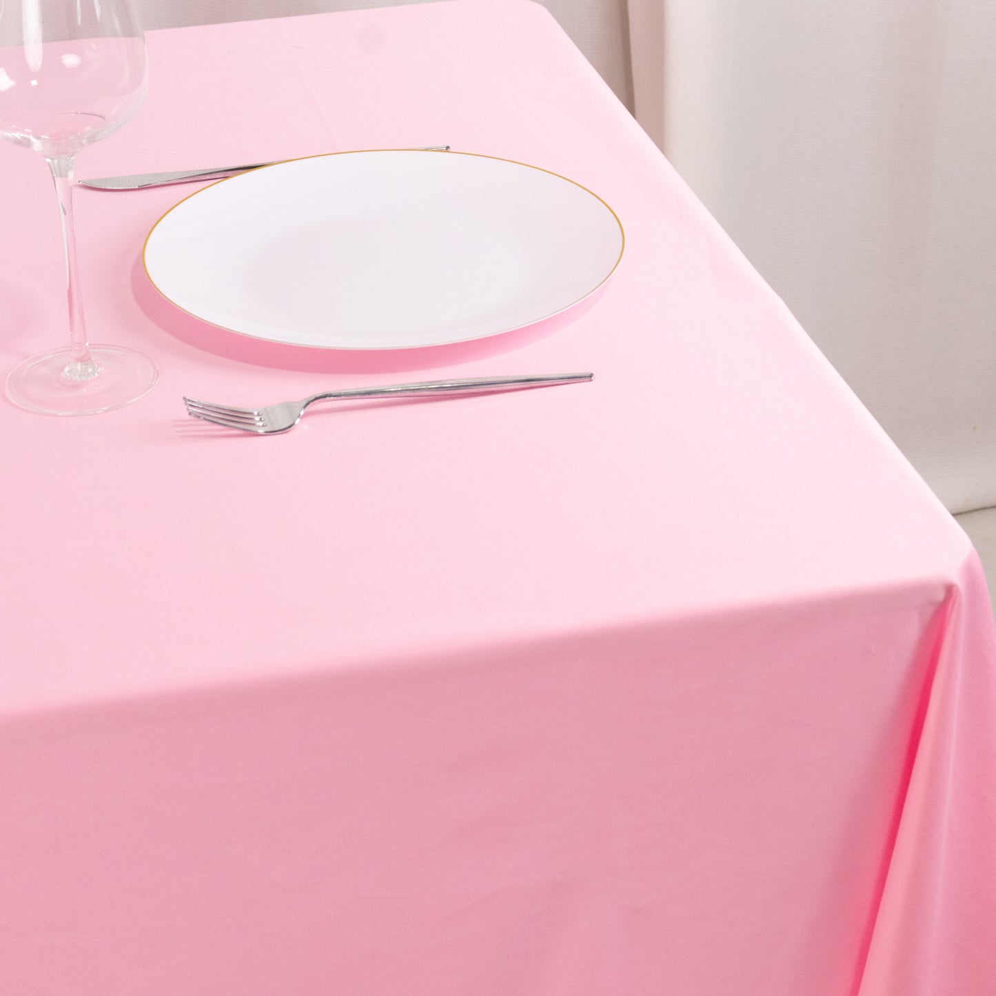70" Pink Scuba Wrinkle Free Square Tablecloth, Scuba Polyester Tablecloth