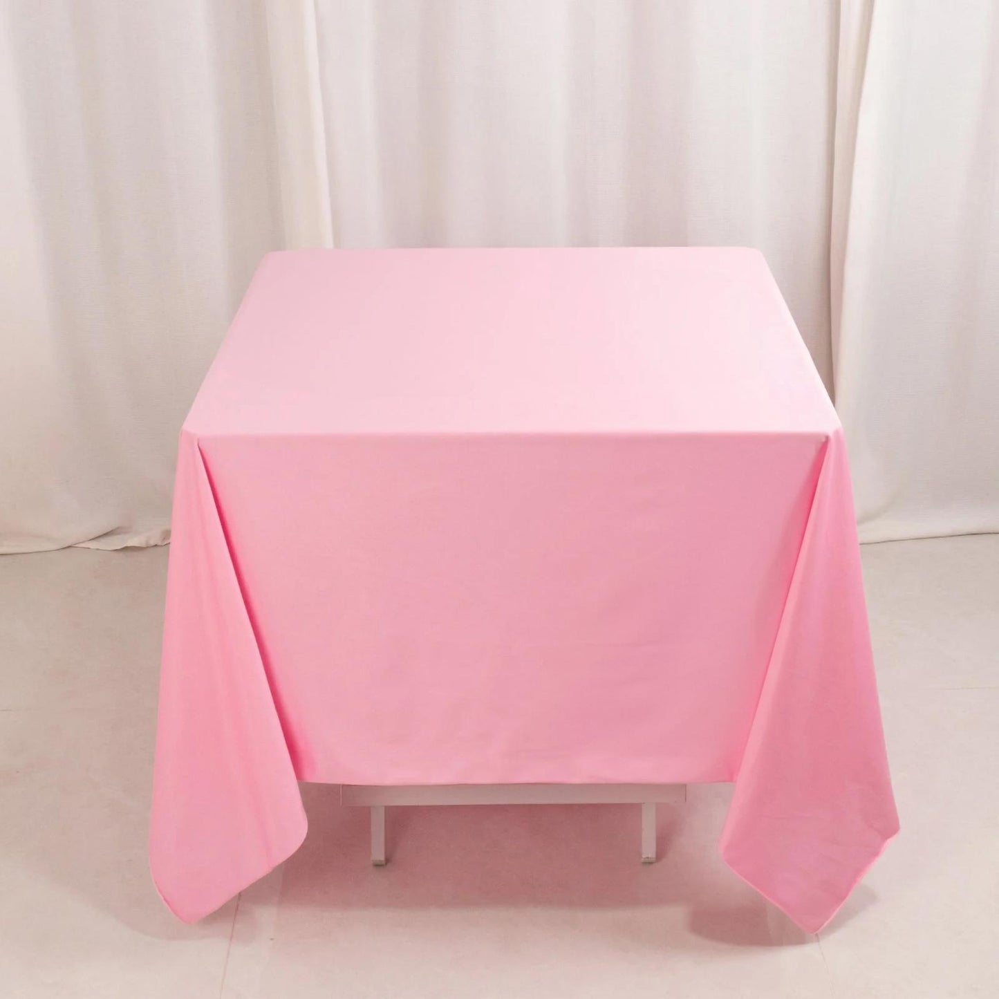 70" Pink Scuba Wrinkle Free Square Tablecloth, Scuba Polyester Tablecloth