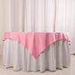 70" Pink Scuba Wrinkle Free Square Table Overlay, Scuba Polyester Table Topper