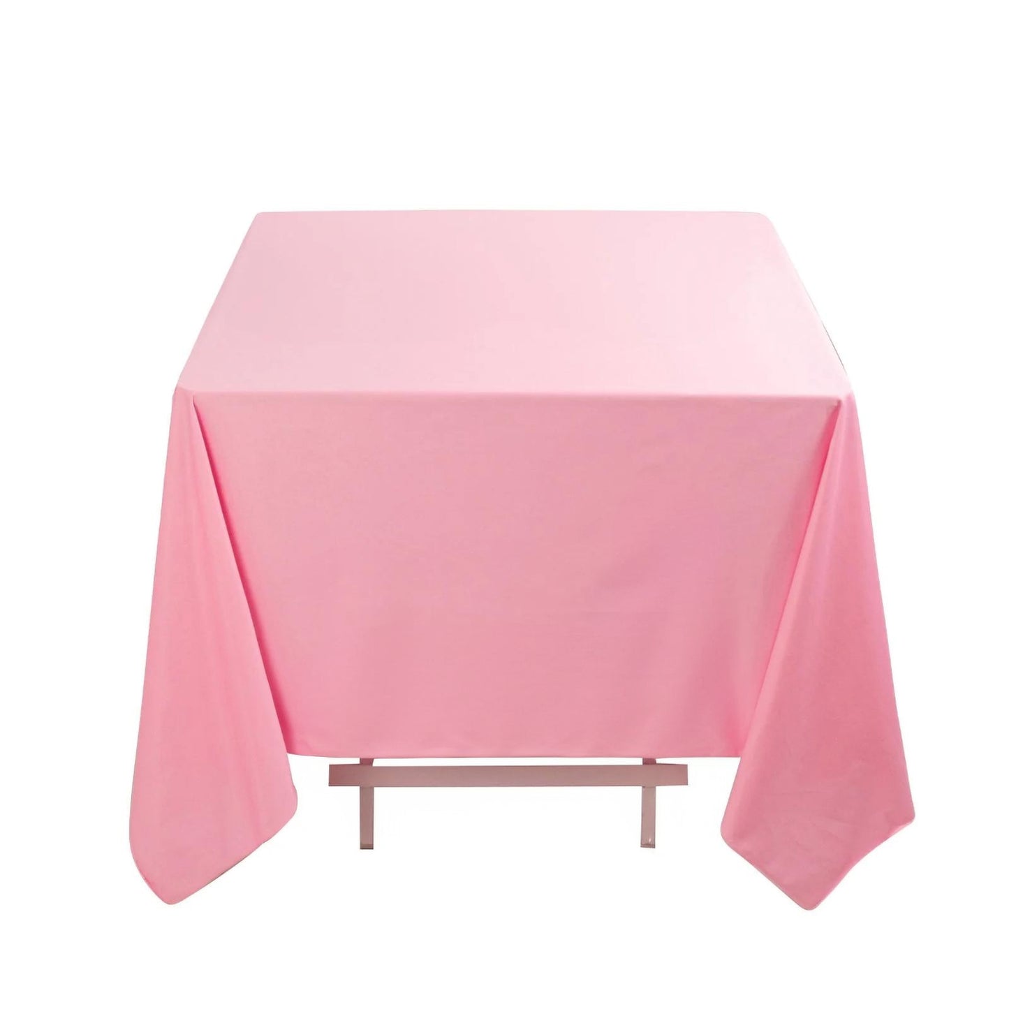 70" Pink Scuba Wrinkle Free Square Tablecloth, Scuba Polyester Tablecloth