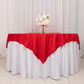 70" Red Scuba Wrinkle Free Square Table Overlay, Scuba Polyester Table Topper