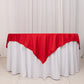 70" Red Scuba Wrinkle Free Square Table Overlay, Scuba Polyester Table Topper