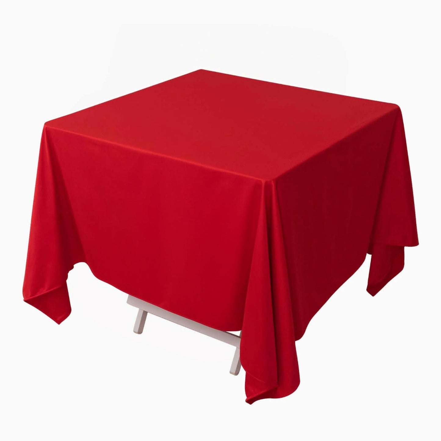 70" Red Scuba Wrinkle Free Square Tablecloth, Scuba Polyester Tablecloth