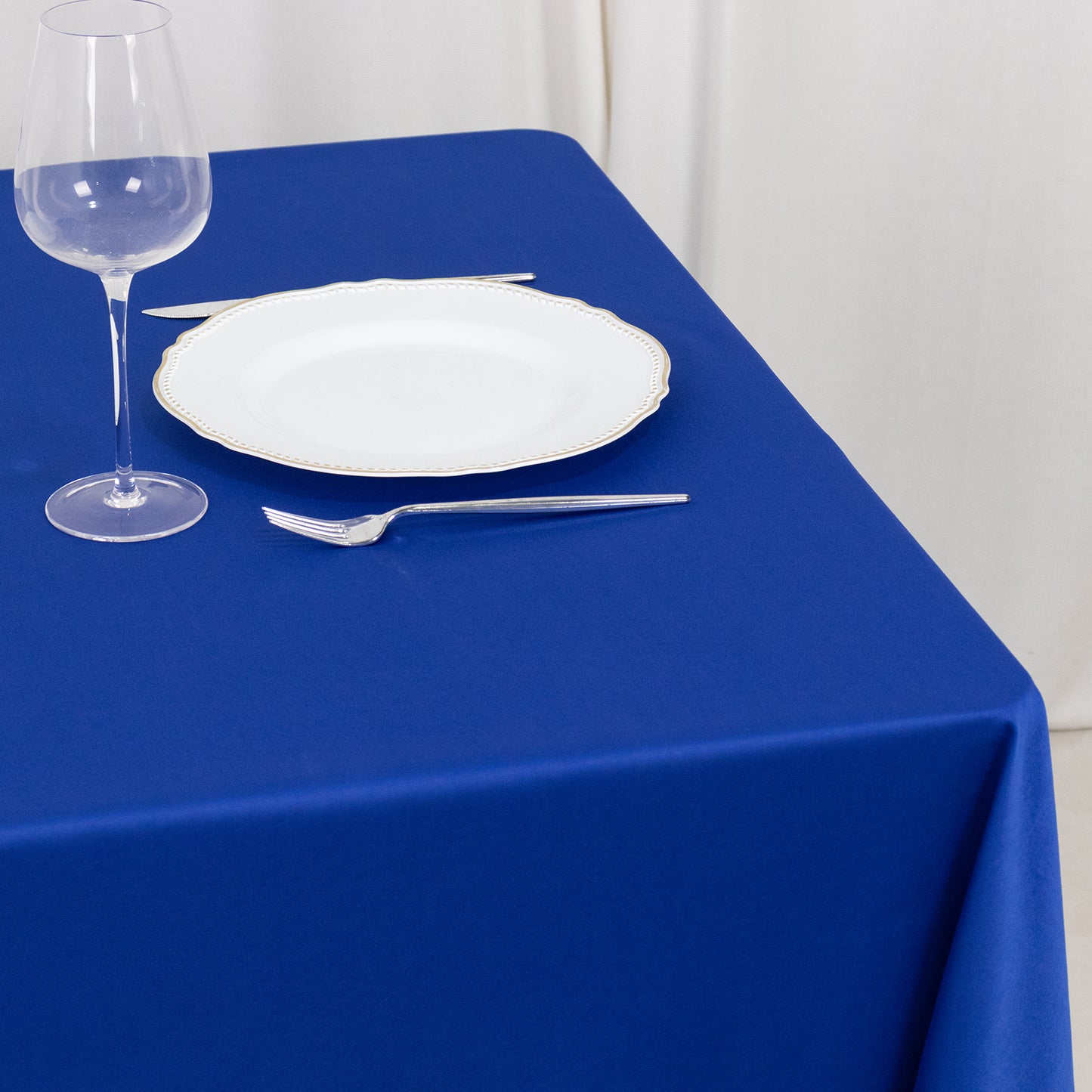 70" Royal Blue Premium Scuba Wrinkle Free Square Tablecloth, Scuba Polyester Tablecloth