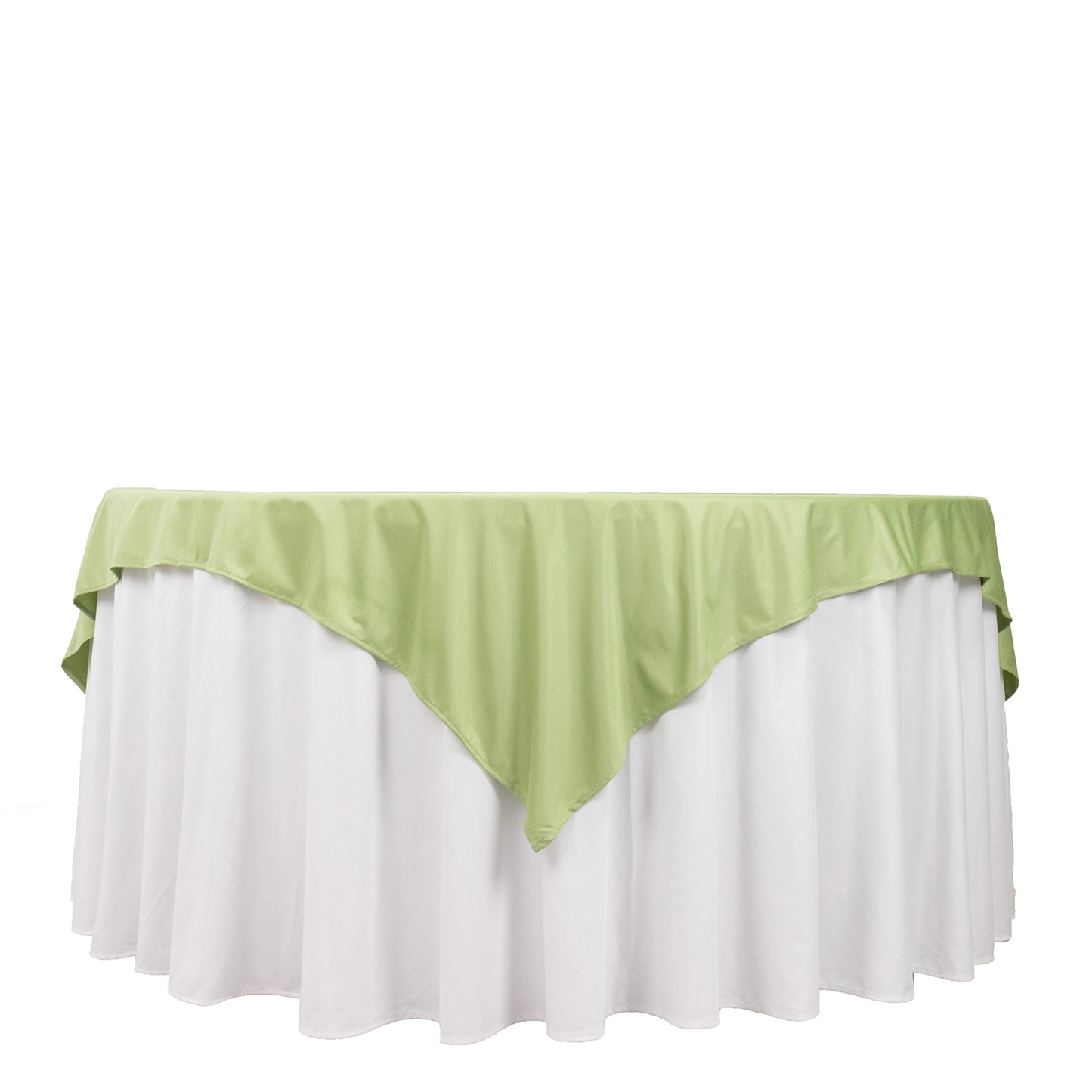 70" Sage Green Premium Scuba Wrinkle Free Square Table Overlay, Scuba Polyester Table Topper