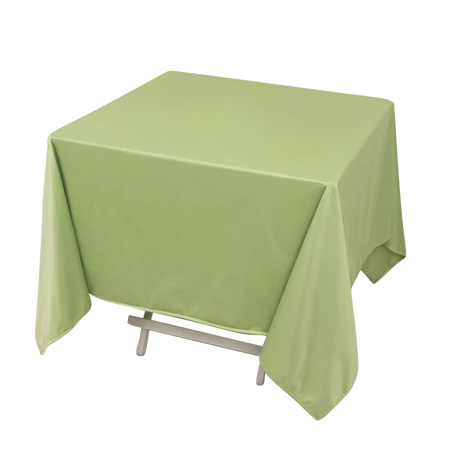 70" Sage Green Premium Scuba Wrinkle Free Square Tablecloth, Scuba Polyester Tablecloth