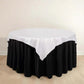 70" White Scuba Wrinkle Free Square Table Overlay, Scuba Polyester Table Topper