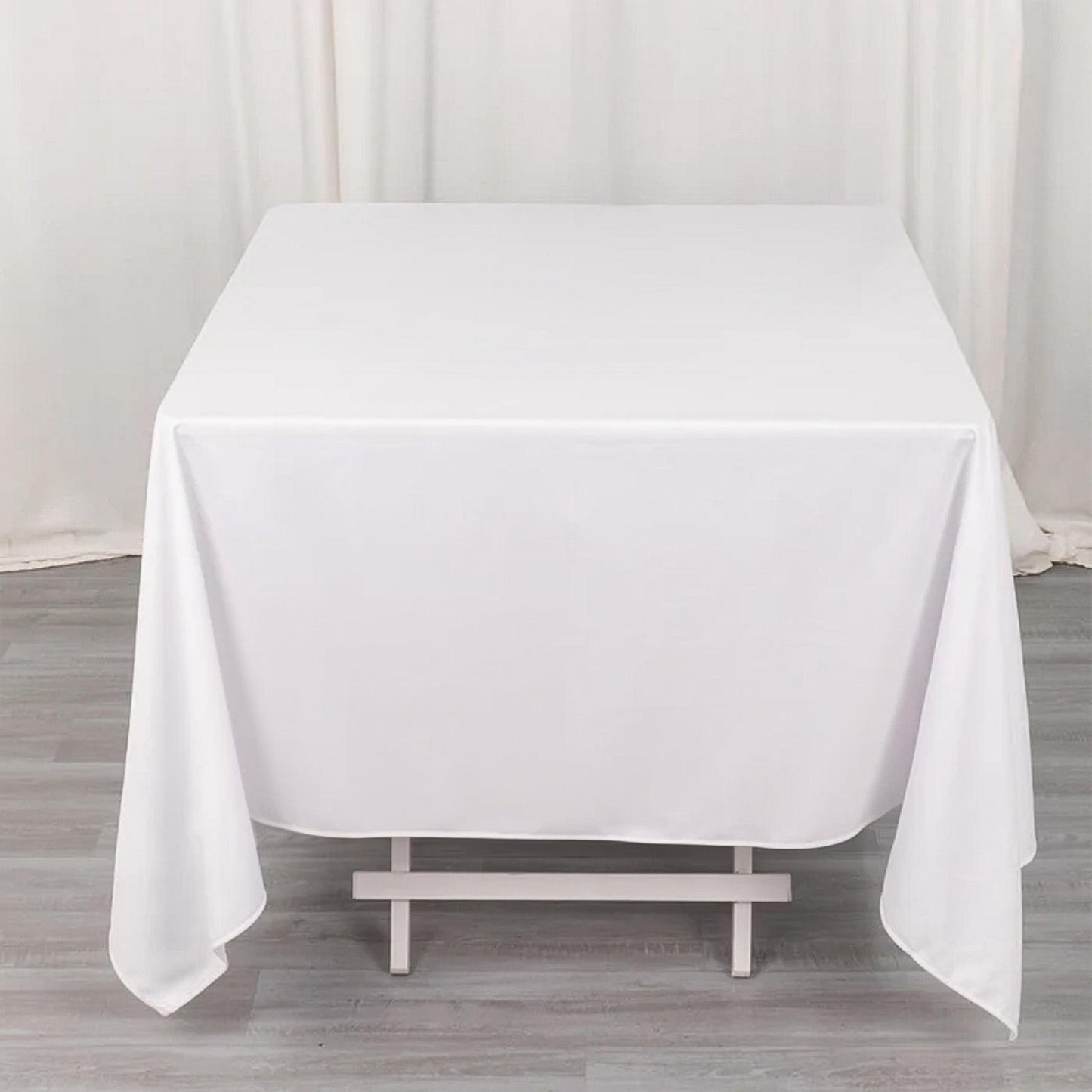 70" White Scuba Wrinkle Free Square Tablecloth, Scuba Polyester Tablecloth