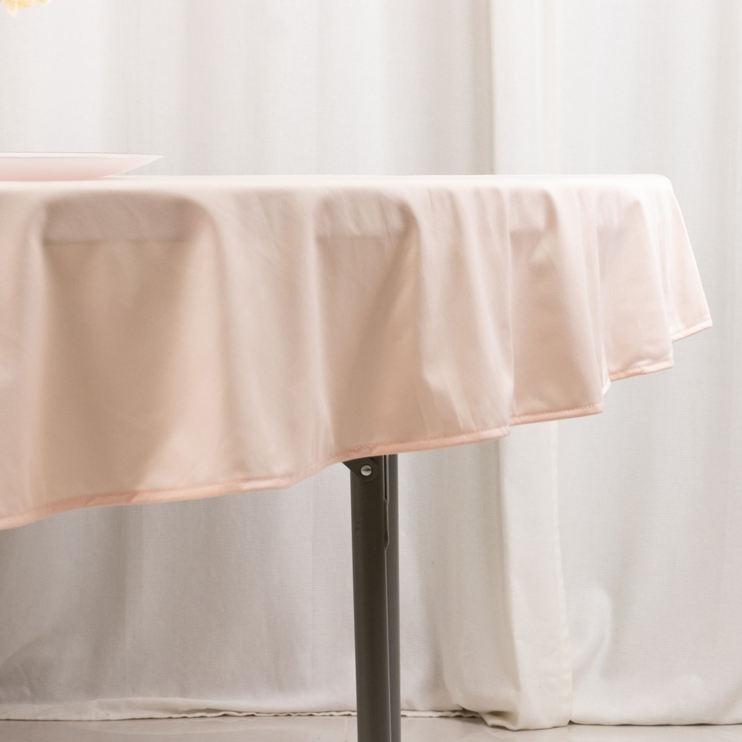 70" Blush Scuba Wrinkle Free Round Tablecloth, Scuba Polyester Tablecloth