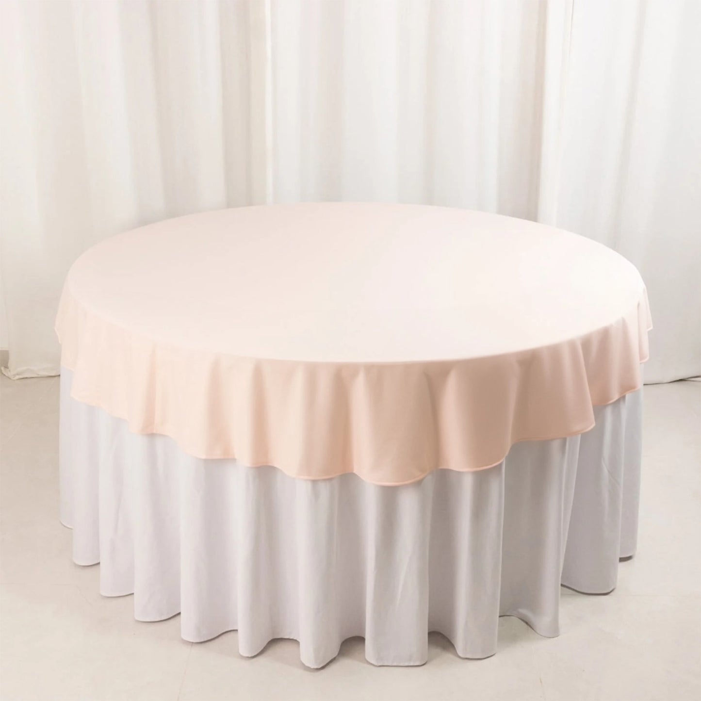70" Blush Scuba Wrinkle Free Round Tablecloth, Scuba Polyester Tablecloth