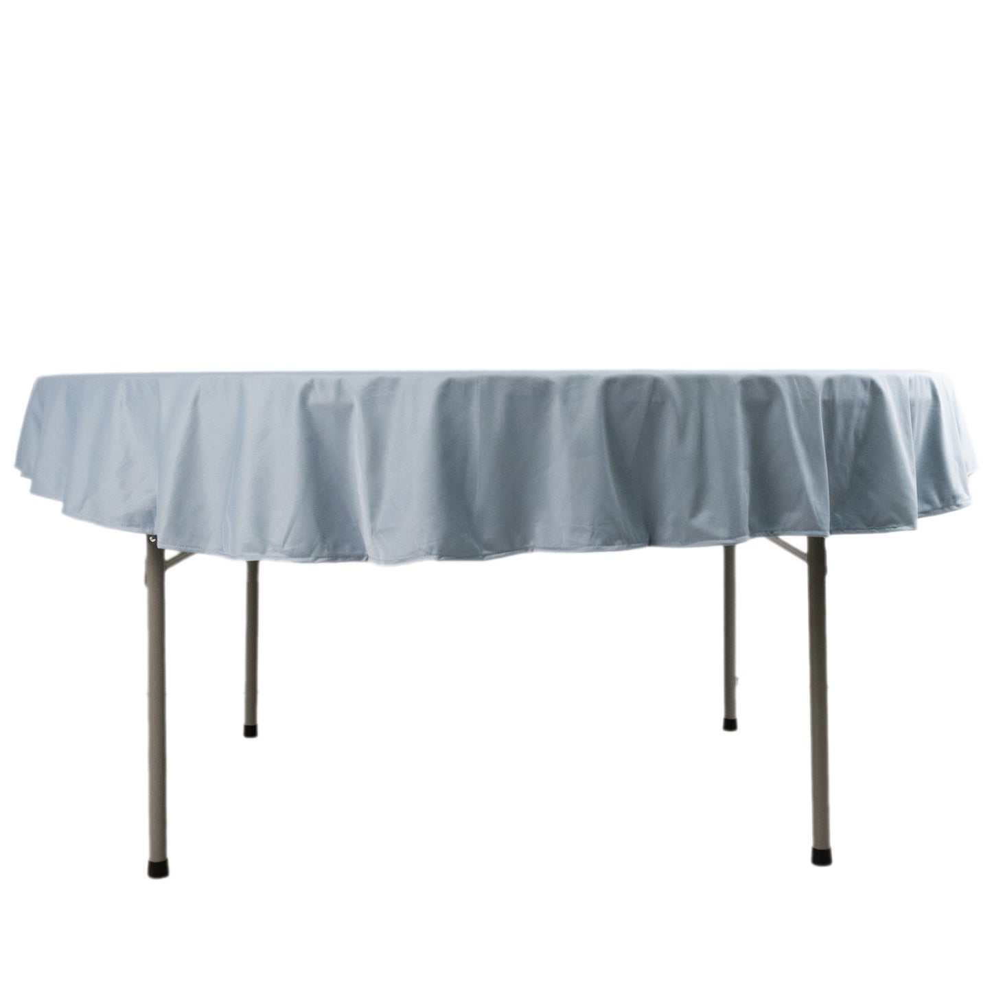 70" Dusty Blue Premium Scuba Wrinkle Free Round Tablecloth, Scuba Polyester Tablecloth