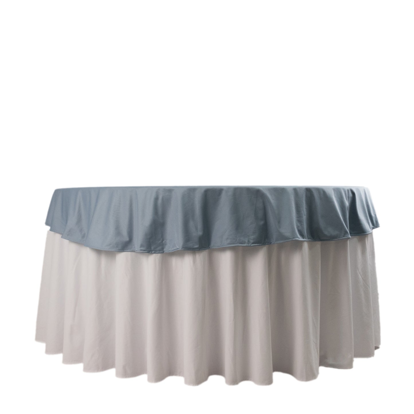 70" Dusty Blue Premium Scuba Wrinkle Free Round Tablecloth, Scuba Polyester Tablecloth