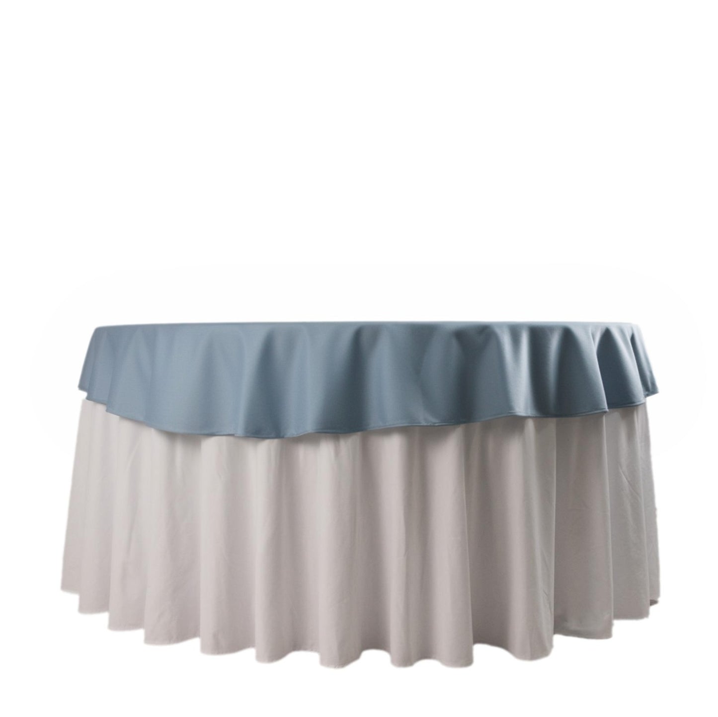 70" Dusty Blue Scuba Wrinkle Free Round Tablecloth, Scuba Polyester Tablecloth