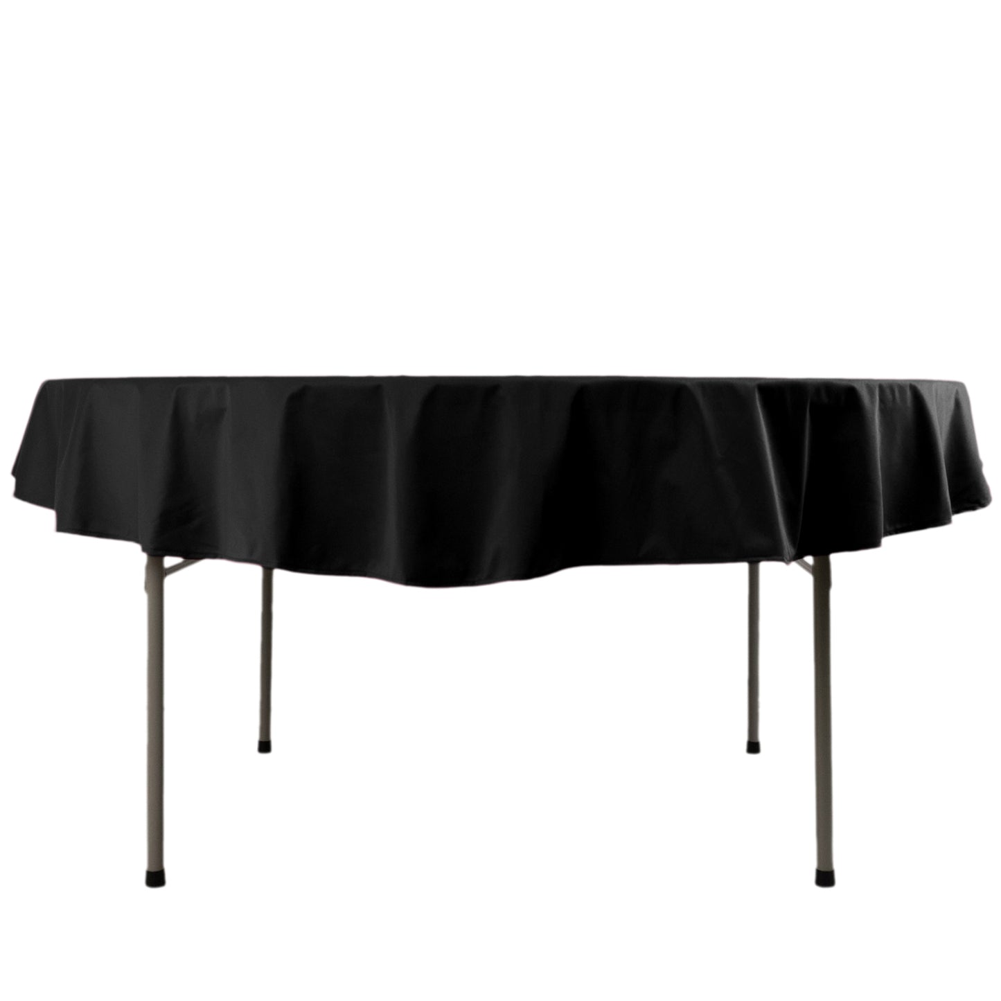 70" Black Premium Scuba Wrinkle Free Round Tablecloth, Scuba Polyester Tablecloth