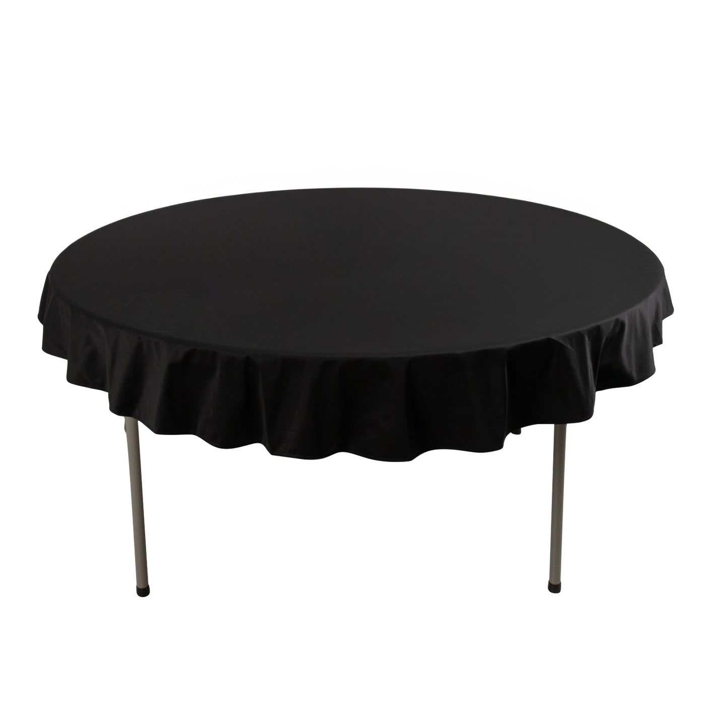 70" Black Premium Scuba Wrinkle Free Round Tablecloth, Scuba Polyester Tablecloth