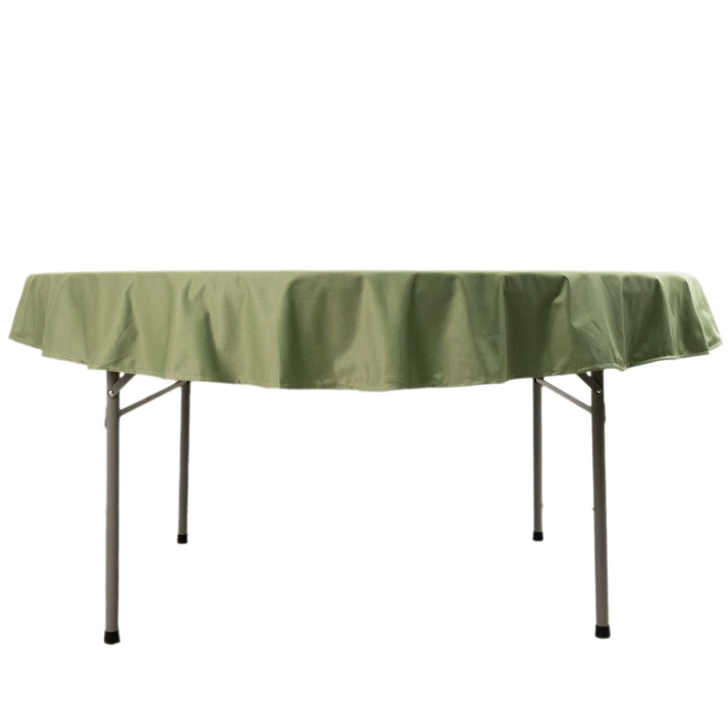 70" Dusty Sage Green Premium Scuba Wrinkle Free Round Tablecloth, Scuba Polyester Tablecloth