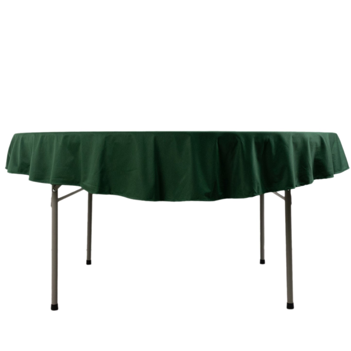 70" Hunter Emerald Green Premium Scuba Wrinkle Free Round Tablecloth, Scuba Polyester Tablecloth