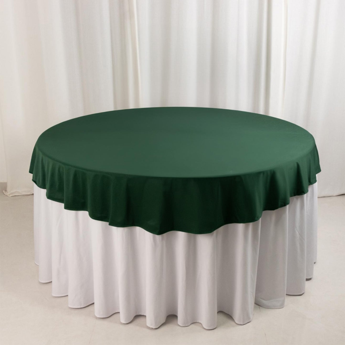 70" Hunter Emerald Green Scuba Wrinkle Free Round Tablecloth, Scuba Polyester Tablecloth
