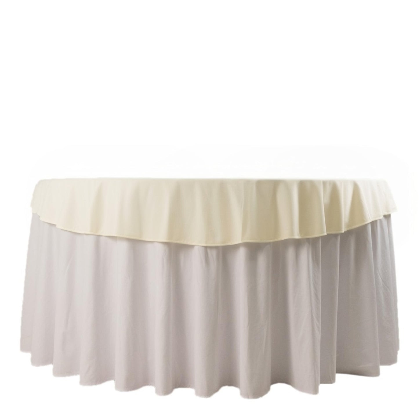 70" Ivory Scuba Wrinkle Free Round Tablecloth, Scuba Polyester Tablecloth