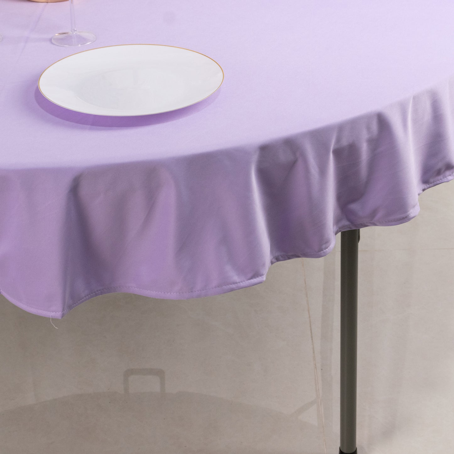 70" Lavender Premium Scuba Wrinkle Free Round Tablecloth, Lilac Scuba Polyester Tablecloth