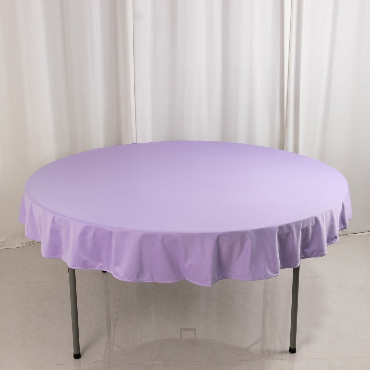 70" Lavender Premium Scuba Wrinkle Free Round Tablecloth, Lilac Scuba Polyester Tablecloth