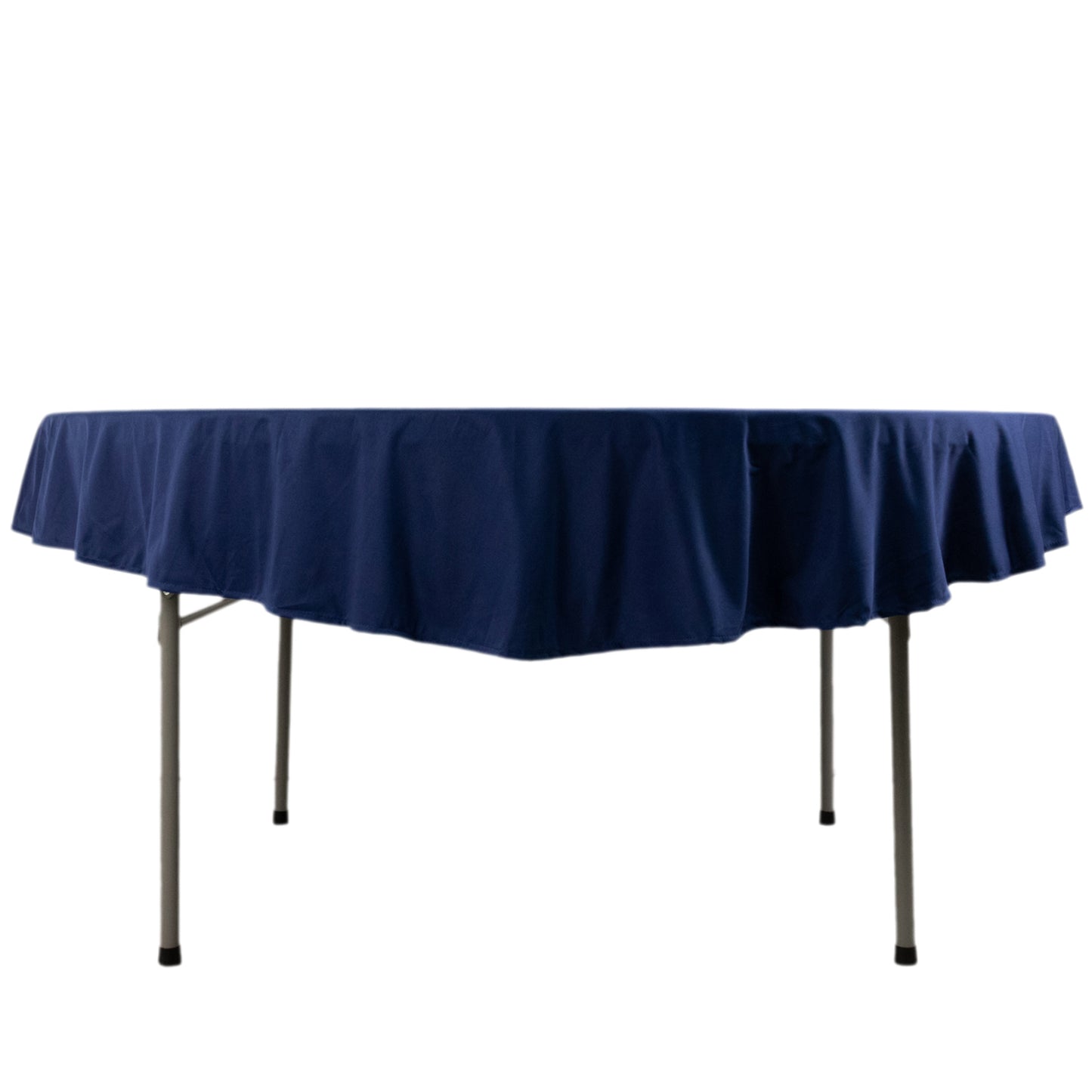 70" Navy Blue Premium Scuba Wrinkle Free Round Tablecloth, Scuba Polyester Tablecloth