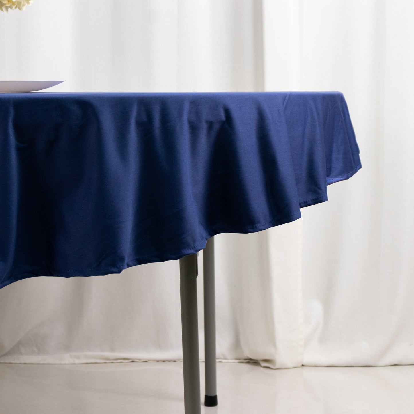 70" Navy Blue Premium Scuba Wrinkle Free Round Tablecloth, Scuba Polyester Tablecloth