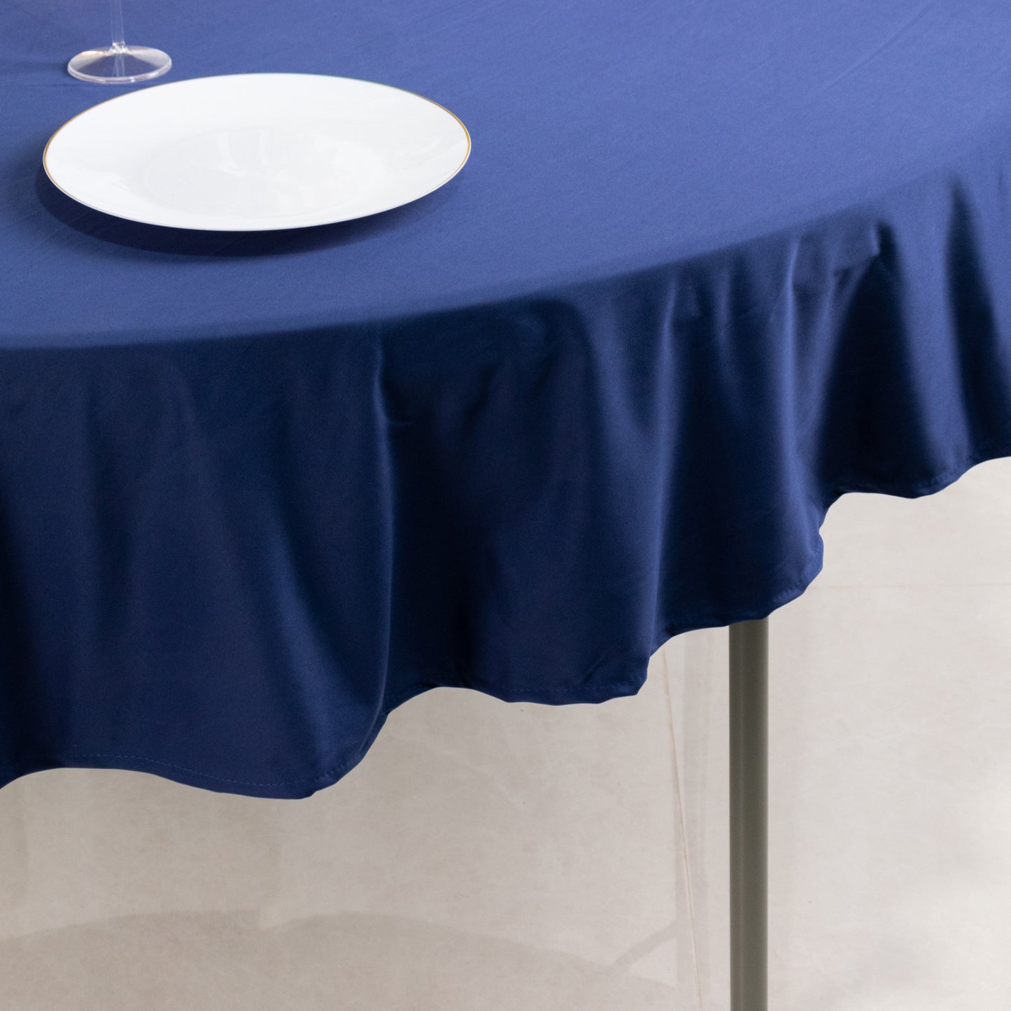 70" Navy Blue Premium Scuba Wrinkle Free Round Tablecloth, Scuba Polyester Tablecloth