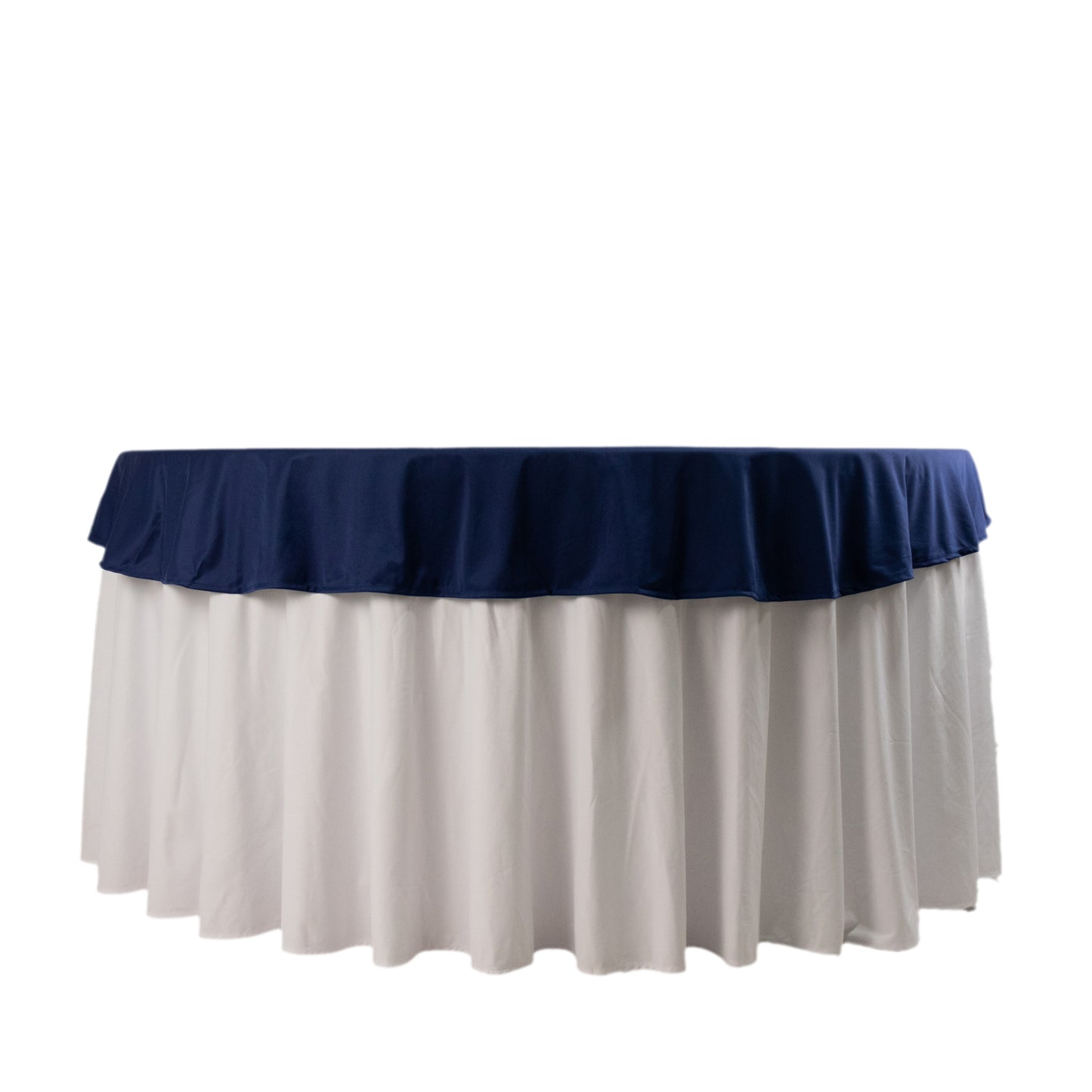 70" Navy Blue Premium Scuba Wrinkle Free Round Tablecloth, Scuba Polyester Tablecloth