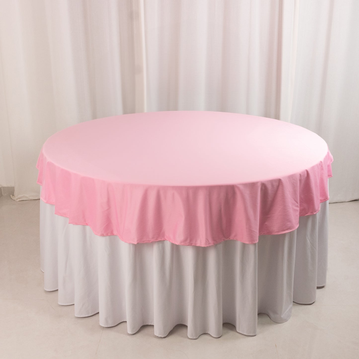 70" Pink Premium Scuba Wrinkle Free Round Tablecloth, Scuba Polyester Tablecloth