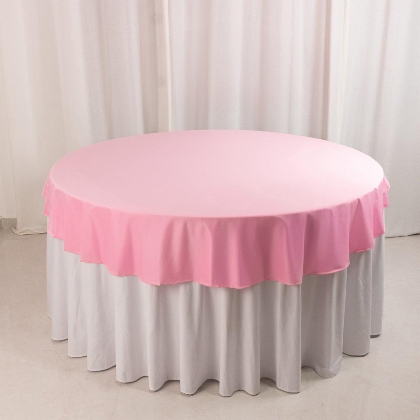 70" Pink Scuba Wrinkle Free Round Tablecloth, Scuba Polyester Tablecloth