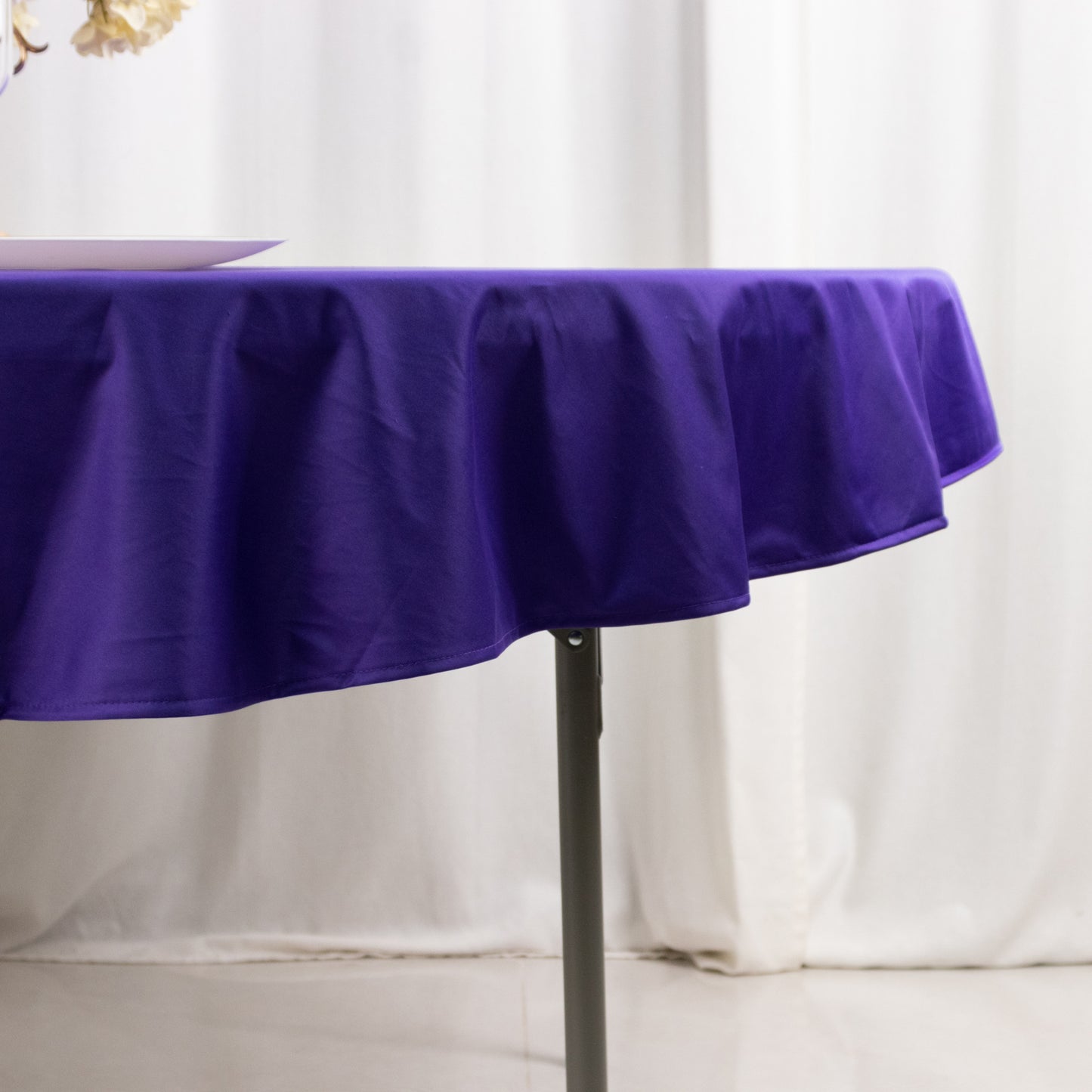 70" Purple Premium Scuba Wrinkle Free Round Tablecloth, Scuba Polyester Tablecloth